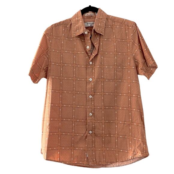Kennington SLIM orange printed button down, men's medium - Picture 1 of 6